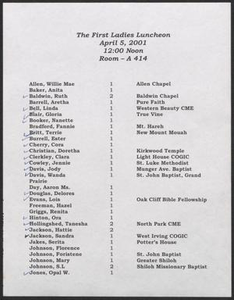 First Ladies Luncheon guest list