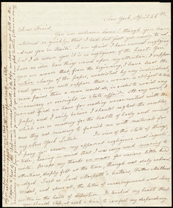 Letter from Lydia Maria Child, New York, to Maria Weston Chapman, April 26th