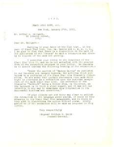 Letter from Wilford H. Smith to Arthur B. Spingarn