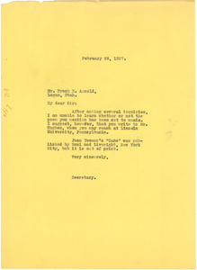 Letter from Crisis to Frank R. Arnold