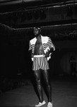 Black Gold Trade Show Pageant participant modeling, Los Angeles, 1983