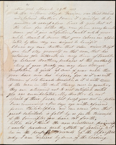 Letter from Thomas Van Rensalaer, New York, to William Lloyd Garrison, March 24th, 1839