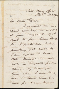 Thumbnail for Letter from James Miller M'Kim, Phil[adelphi]a, [Pa.], to William Lloyd Garrison, Dec[ember] 16 / [18]53