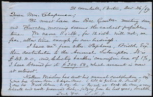 Letter from Samuel May, 21 Cornhill, Boston, [Mass.], to Maria Weston Chapman, Dec. 26 / [18]59