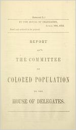 Report of the Committee on Colored Population to the House of Delegates