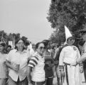 Civil rights activists Sheyann Webb and Rachel Nelson demonstrating at a Ku Klux Klan march in Selma, Alabama.