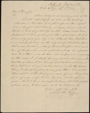 Letter to] Rev & Dear Sir [manuscript