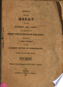 Extract from an essay on the necessity and utility of adhering to first principles of religion : including a brief summary of the leading truths of Christianity