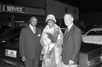 Crenshaw Chamber of Commerce representative posing with Mrs. Campbell, Los Angeles, 1985