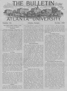 The Bulletin of Atlanta University, October 1909 no. 193, Atlanta, Georgia