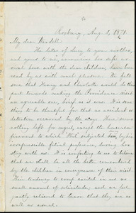 Letter from William Lloyd Garrison, Roxbury, [Mass.], to Wendell Phillips Garrison, Aug. 1, 1871