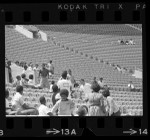 Confrontation between a white youth and group of African Americans during 1966 Teen Post Junior Olympics in Los Angeles, Calif