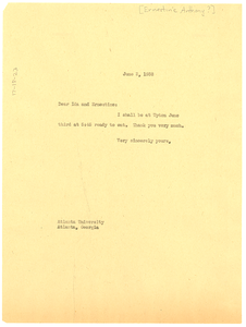 Letter from W. E. B. Du Bois to Ida and Ernestine Anthony