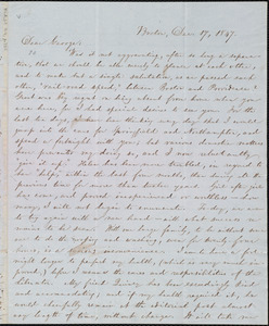 Letter from William Lloyd Garrison, Boston, [Mass.], to George William Benson, Dec. 17, 1847