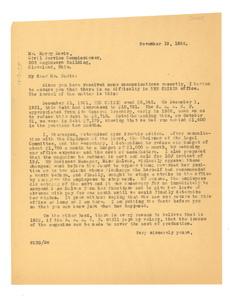 Letter from W. E. B. Du Bois to Harry Davis