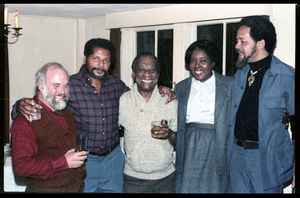 Group at the book party for Robert H. Abel Robert H. Abel, Richard Hall, James Baldwin, Benny Pearl Wilson, Michael Thelwell (l. to r.)