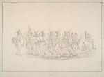 Thumbnail for Slave Dance. Saukie. 258. The society of 'Slaves', in this tribe, is composed of the young men of the best families of the tribe, who volunteer to unite in a club, for a certain number of years, to do any servile duty that the Chief may command