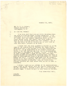 Letter from W. E. B. Du Bois to The Association of Colleges for Negro Youth