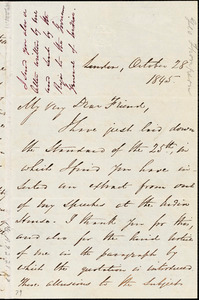 Letter from George Thompson, London, [England], to Maria Weston Chapman, 1845 October 28