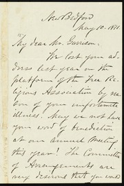 Letter to] My Dear Mr. Garrison [manuscript