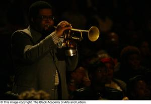 Musician playing a trumpet