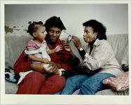 Denise Gunn and Lois Brown work with Gunn's daughter Kiedriyana, October 26, 1993