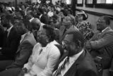 Attendees listening to Jesse Jackson speak at Brown Chapel AME Church in Selma, Alabama, during the 20th anniversary commemoration of the Selma to Montgomery March.