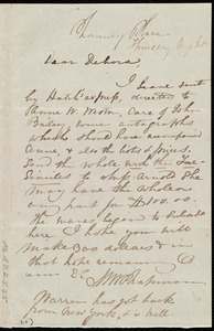 Thumbnail for Letter from Maria Weston Chapman, Chauncy Place, [Boston, Mass.], to Deborah Weston, Thursday night, [1840?]