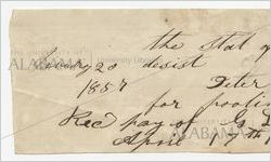 Receipt for payment from Samuel Webb to J. M. Mitchell, April 17, 1857