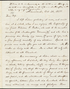 Thumbnail for Letter from William Lloyd Garrison, Cleveland, [Ohio], to Helen Eliza Garrison, Oct. 20, 1858