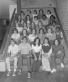 Students seated on a staircase at Goodwyn Junior High School at 209 Perry Hill Road in Montgomery, Alabama.