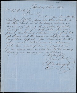 Thumbnail for Owings, R.W. & Co., Hamburg, manuscript letter signed to Ziba B. Oakes, 8 December 1856