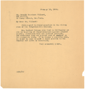 Letter from W. E. B. Du Bois to Oswald Garrison Villard