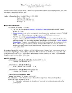 Strange Fruit Lynching in America