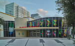 Modern entrance to the Historic Lyric Theater in downtown Miami, Florida's, Overtown, a largely African-American neighborhood that was called "Colored Town" in the days of rigid Jim Crow segegation regulations, particularly in the American South, from the late-19th to mid-20th centuries