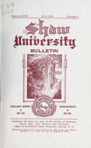 Shaw University Bulletin [1954-1955]