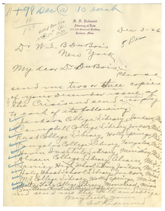 Letter from S. D. Redmond to W. E. B. Du Bois