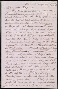 Letter from Samuel May, Boston, [Mass.], 9 Burroughs Place, to Maria Weston Chapman, Sunday, Nov. 22, [1857]