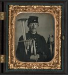 [Unidentified soldier in Union uniform with saxhorn]