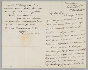 Letter from Secretary Gideon Welles to his son Thomas