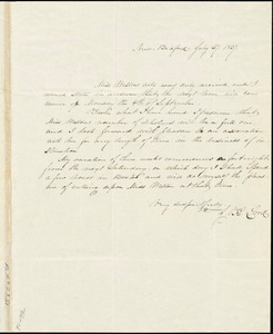 Letter from J.K. Lord, New Bedford, [Massachusetts], to Deborah Weston, 1837 July 27