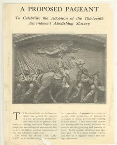 Thumbnail for A proposed pageant to celebrate the adoption of the thirteenth amendment abolishing slavery