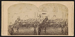 His Royal Highness, the Prince of Wales, with Mayor Howard of Portland on his left; and in front, Lord Lyons with the Duke of Newcastle on his left; photographed just prior to departure on board his fleet, at Portland, Maine, October 20, 1860