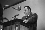 Man speaking during a meeting of educators at Alabama State College in Montgomery, Alabama.