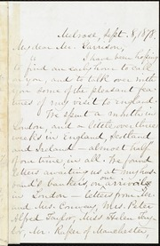 Letter to] My dear Mr. Garrison [manuscript