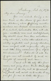 Letter to] My dear Fanny [manuscript