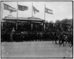 President Theodore Roosevelt and other officials on the reviewing stand on Dedication Day