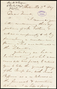 Letter from Maria Weston Chapman, Boston, [Mass.], to Samuel May, Feb. 3rd, 1847