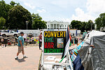 The Anti-Nuclear Peace Vigil tent that has been sitting right across from the White House for 39 years, has someone there 24/7 rain or shine, and in all kinds of weather