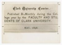 Clark University Courier, May 1898